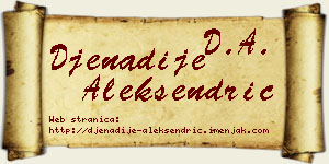 Đenadije Aleksendrić vizit kartica